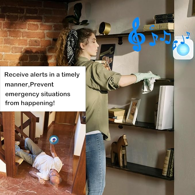 LIOTOIN Caregiver Pager Wireless Call Button Call Bell Alert Button Nurse Alert - Image 2