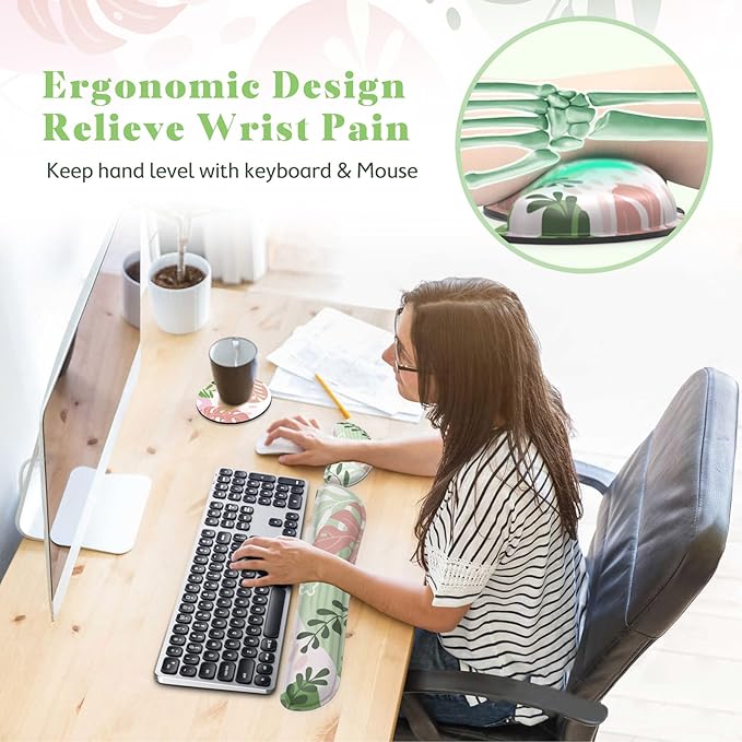Gimars Enlarge Silky and Superfine Fabric Gel Memory Foam Keyboard Wrist Rest - Image 2