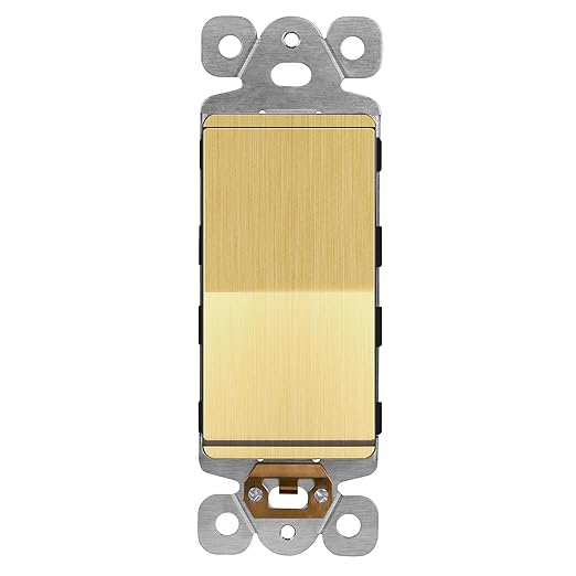 LIDER Brushed Gold Minimalist Design Decorator Switch, Frameless Paddle Wall by LIDER