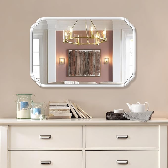White Bathroom Mirror for Over Sink 24×36 Inch - Image 4