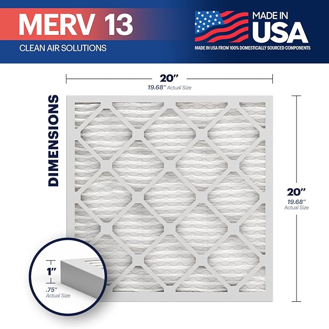 BNX TruFilter 20x20x1 MERV 13 AC Furnace Air Filter - Image 2