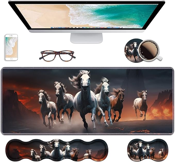 Ergonomic Keyboard Wrist Rest & Mouse Pad Wrist Rest Set, Large XXL Gaming Desk by Unknown