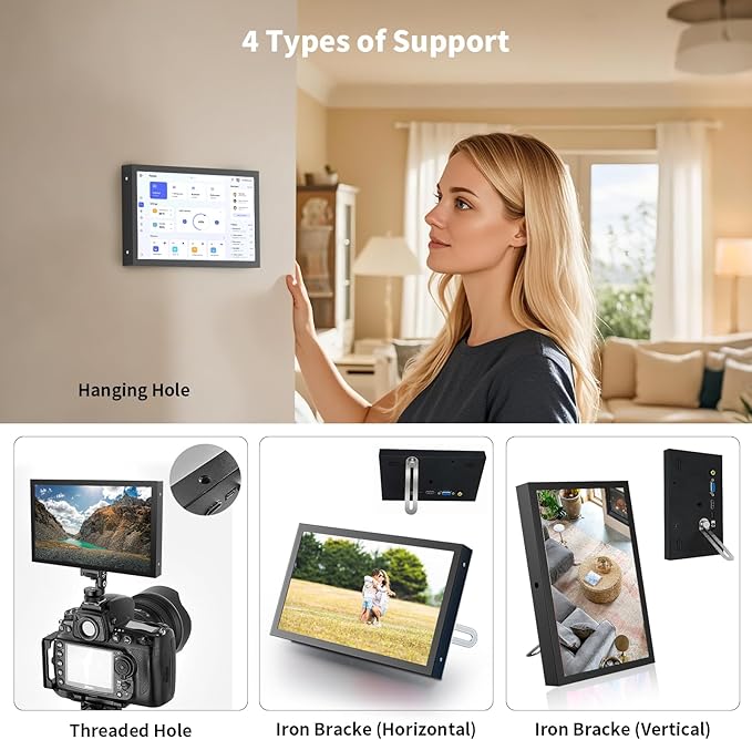 Aurevita 7 Inch Mini Monitor HDMI, Portable Vga Monitor - Image 7
