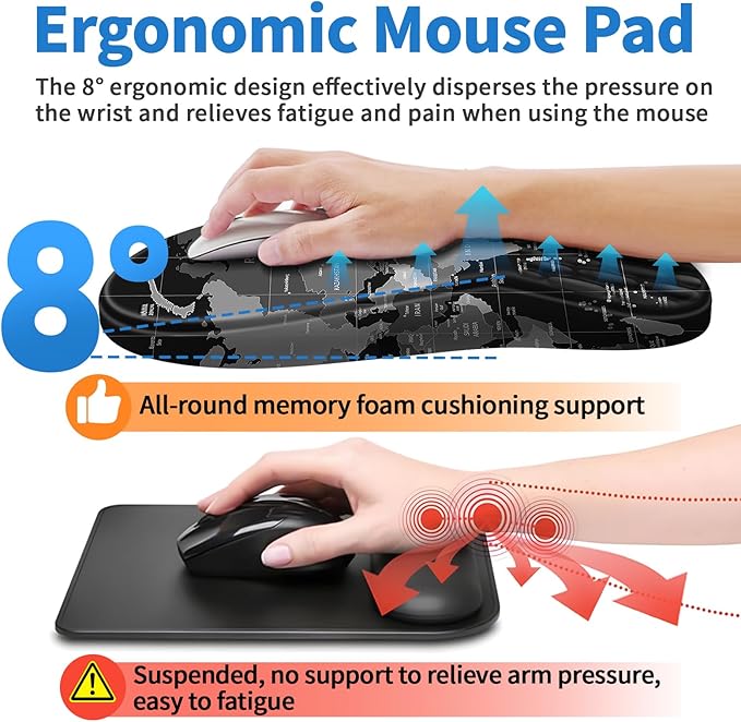 YIWEI Ergonomic Mouse Pad with Wrist Rest - Image 4
