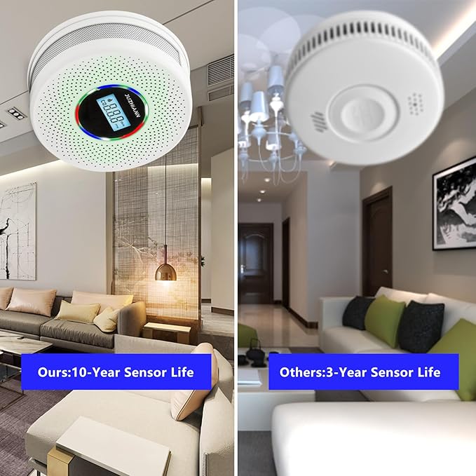 Yfwsrecinoe Upgraded Version Smoke Carbon Monoxide Alarm Detector, - Image 4