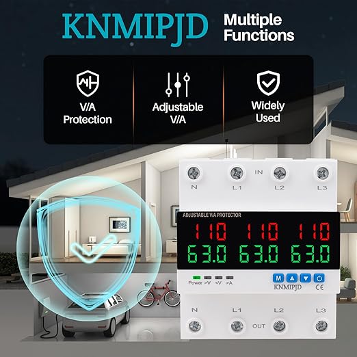 KNMIPJD Over Under Voltage Protection Device, 110V 63A Adjustable Circuit - Image 3