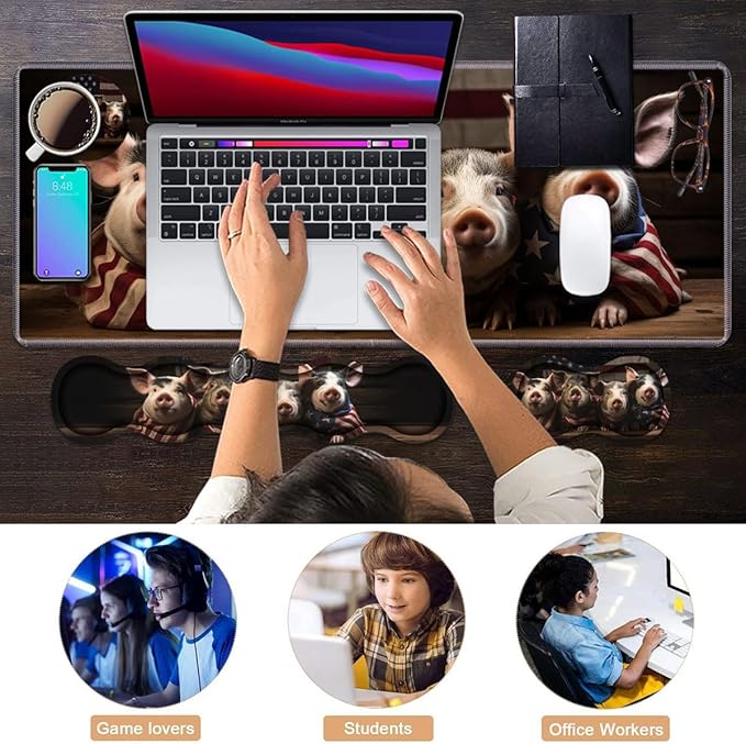 Ergonomic Keyboard Wrist Rest & Mouse Pad Wrist Rest Set, Large XXL Gaming Desk - Image 7