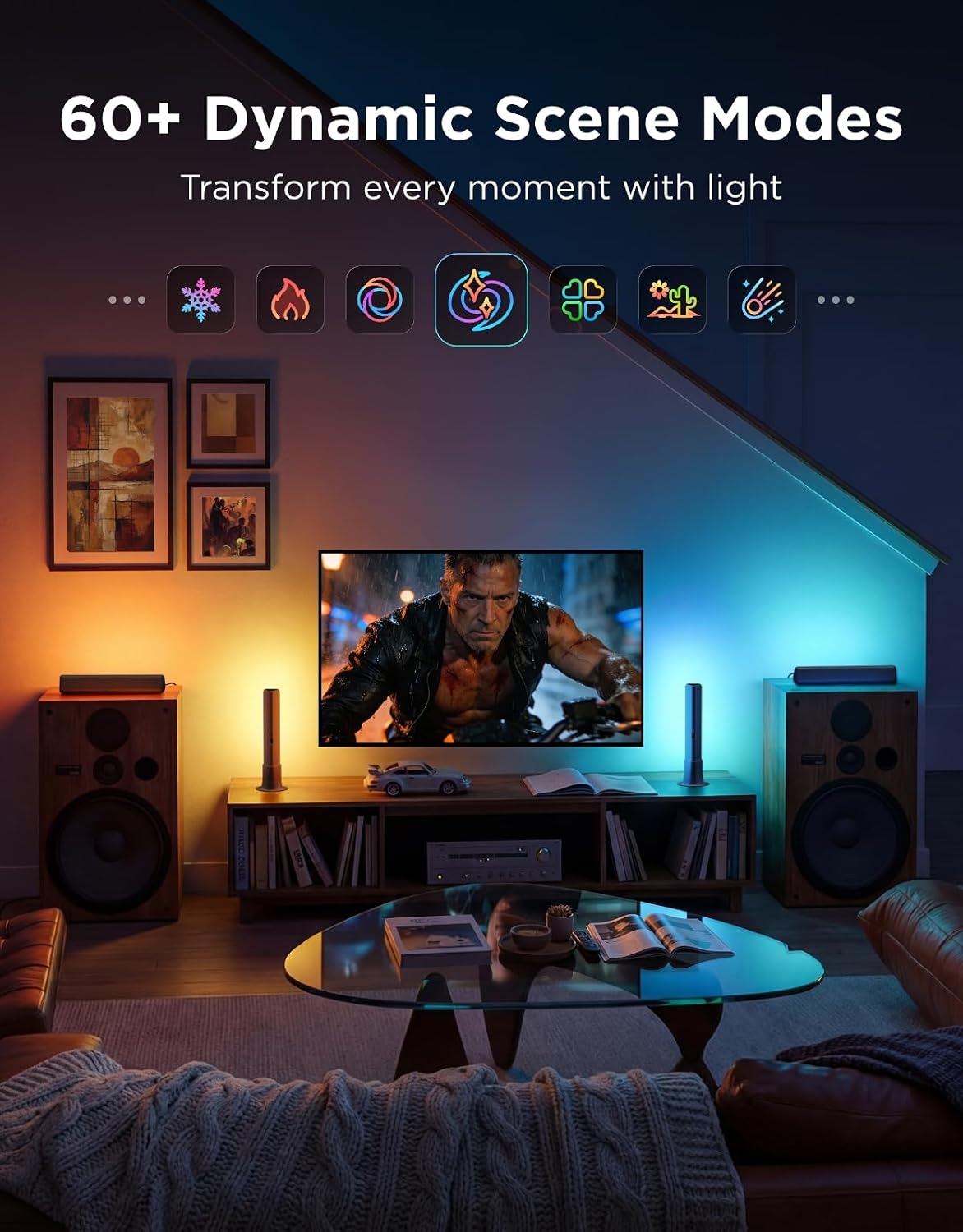 Govee Smart Light Bar, RGBICWW TV Lights for Living Room, Gaming, Silver | Compatible with SmartThings, Matter, Alexa, LED Light Bar with Scene and Music Modes for Living Room, Gaming, PC, App Control