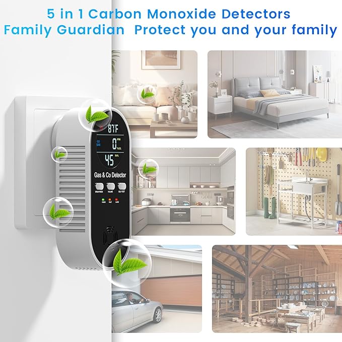 5 in 1 Carbon Monoxide Detectors Plug in - Image 7
