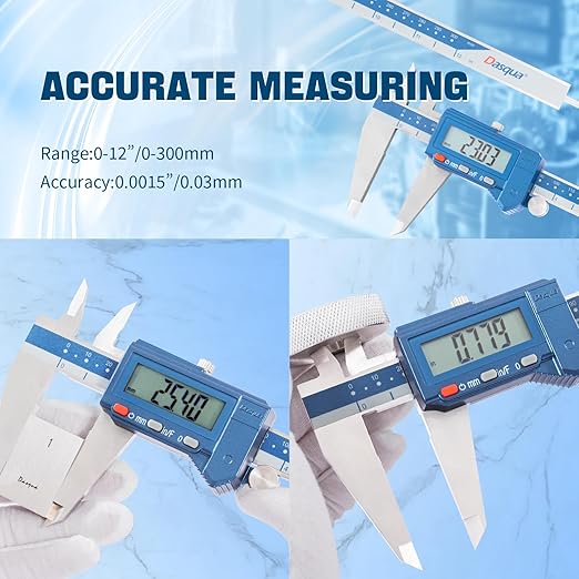 Dasqua Digital Caliper 12", IP54 Stainless Steel Water Resistant Caliper - Image 6