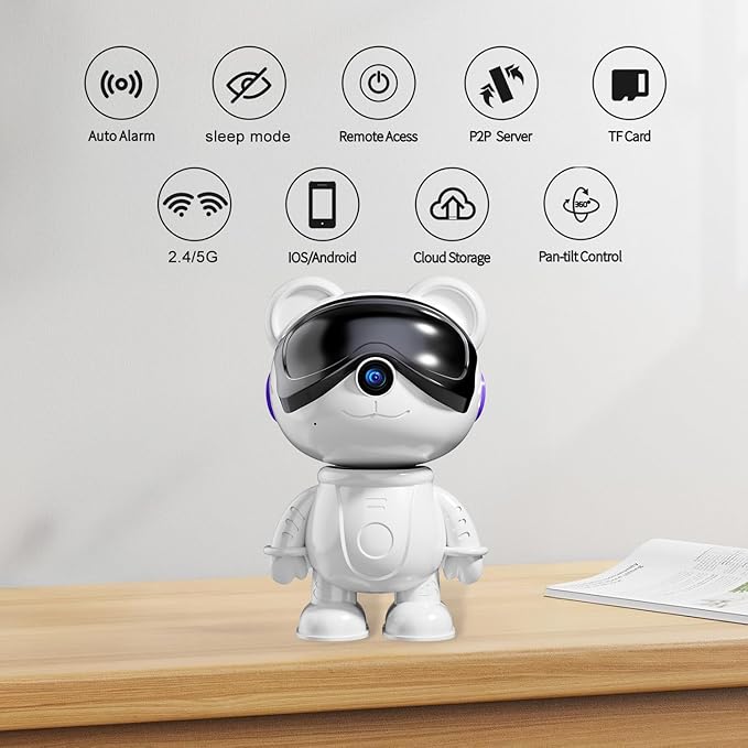 Dzcctvipc-Cute Bear-2K Wireless-Smart Robot-Home Security - Image 7