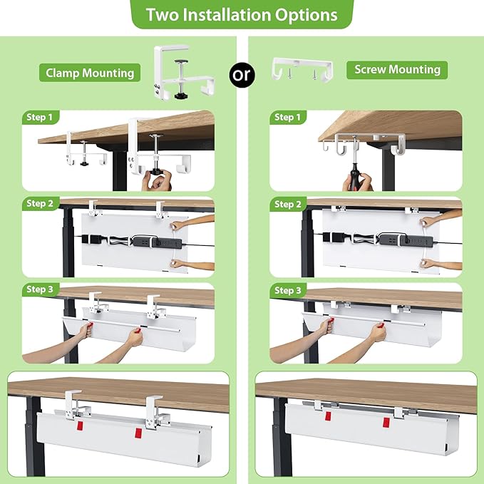 KEEGH No Drill Under Desk Cable Management Tray - Image 6