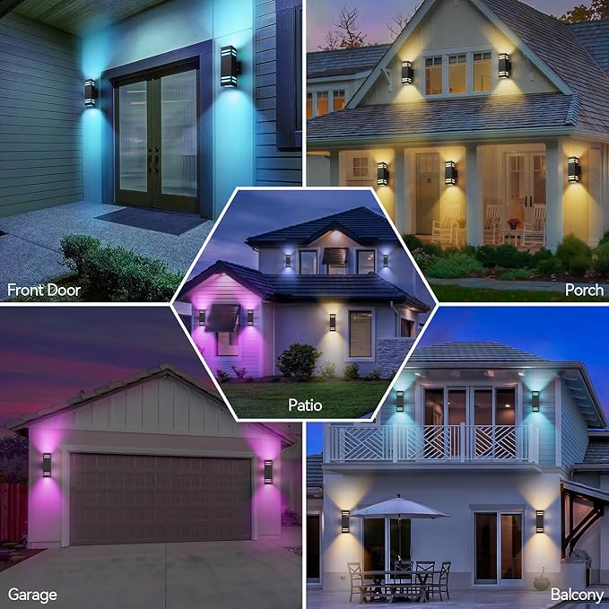 Zinola Outdoor Smart Wall Lights 2 Pack, Aluminum Exterior Lighting Fixtures - Image 7