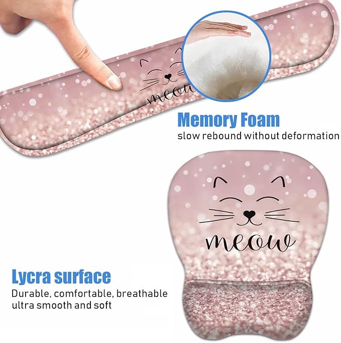 Ergonomic Mouse Pad Wrist Support and Keyboard Wrist Rest Set - Image 6