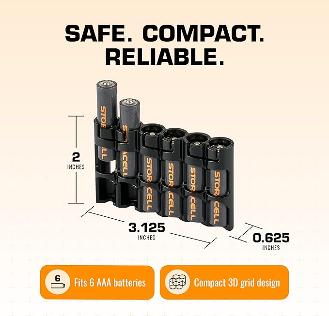 Storacell Slimline AAA-6 Battery Storage Caddy and Dispenser, Holds 6 AAA - Image 6