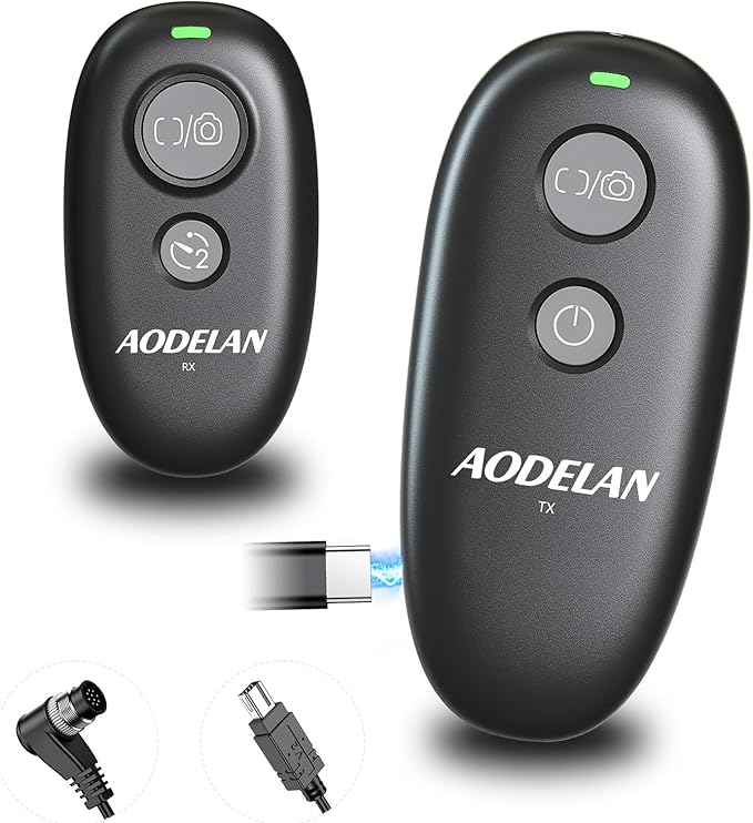 Upgraded USB-C Rechargeable Wireless Camera Remote Control Shutter Release – by AODELAN