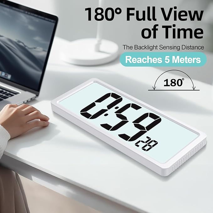 XREXS Large Digital Wall Clock Battery Operated - Image 6