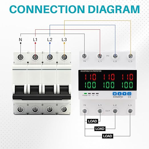 KNMIPJD Over Under Voltage Protection Device, 110V 100A Adjustable Circuit - Image 6