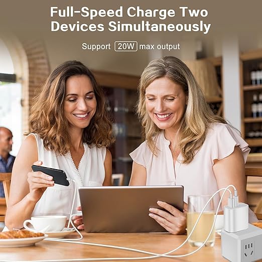 Fast Charger for iPhone, Dual Port A/C Apple iPhone Charger Fast Charging Block - Image 8