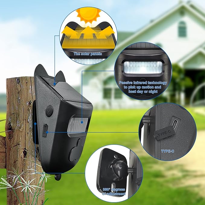 HoneTeek Solar Driveway Alarm, Wireless 600ft Range Driveway Motion Sensor - Image 4