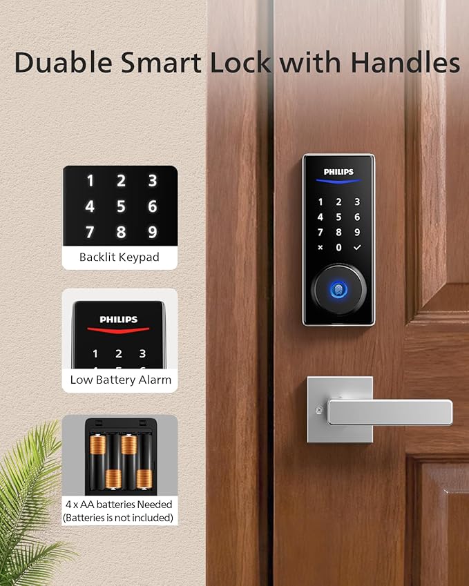 Philips Smart Lock with Handles, Smart Door Lock with 2 Level Handles, Keyless - Image 7