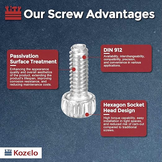 Kozelo 60pcs Socket Head Cap Screws - Image 3