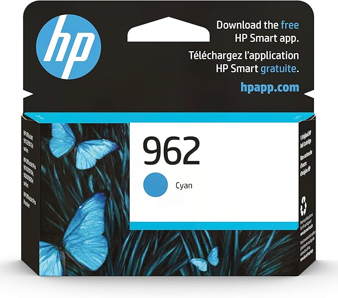 HP 962 Cyan Ink Cartridge | Works by HP