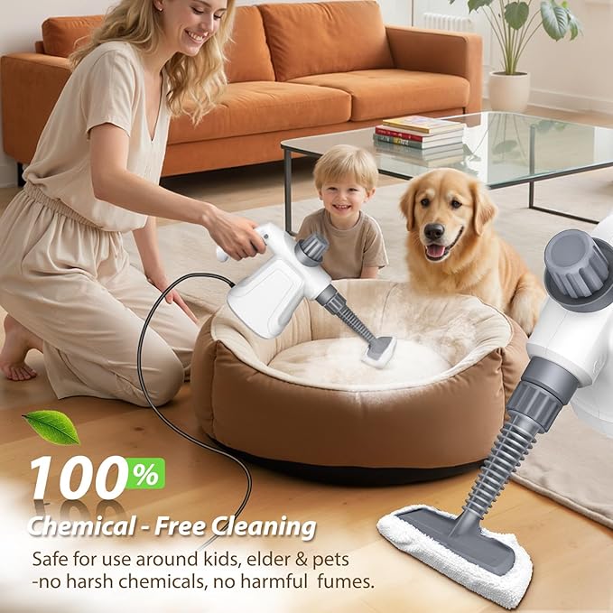 LaoTzi Steam Cleaner Handheld, 1300W High Pressure Natural Steamer - Image 4