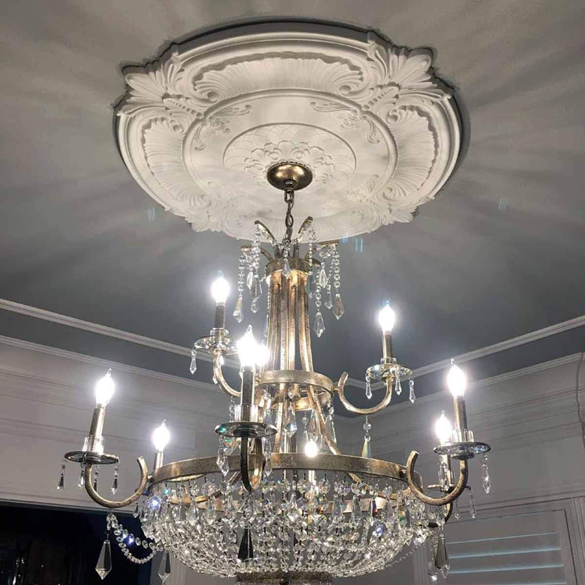 Ekena Millwork CM18CRPTCDecorative Ceiling Medallions Modeled After Original Historical Patterns & Designs, Painted Turtle Crackle