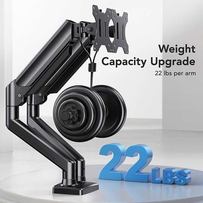 HUANUO Dual Monitor Mount for 2 Monitors up to 32 inches, Each Arm Holds Max - Image 5