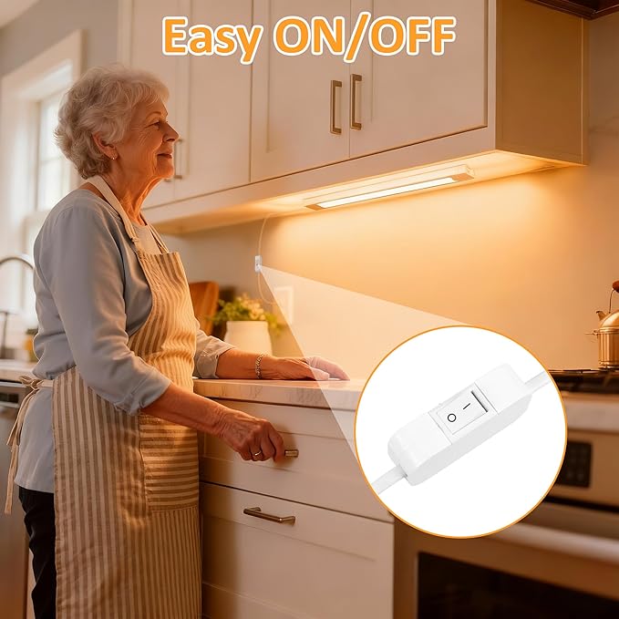 maylit Under Cabinet Lighting Plug in, 14 Inch Linkable Ultra Bright LED Light - Image 3