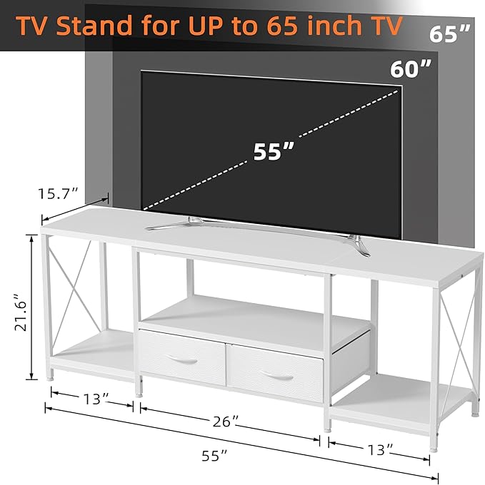 GYIIYUO TV Stand with Fabric Drawers - Image 2