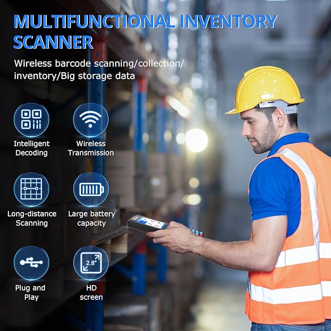 ONEWSCAN Wireless Barcode Scanner, Portable Inventory Scanner 1D&2D&PDF417 - Image 7