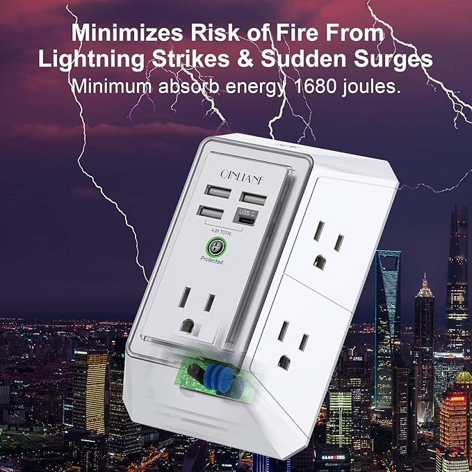 3-Sided Outlet Extender with Night Light - Image 5