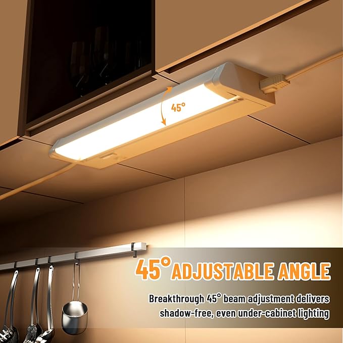 Snyloe 4 Pack 34" LED Under Cabinet Lighting Hardwired, 22W 1800LM 3CCT - Image 3