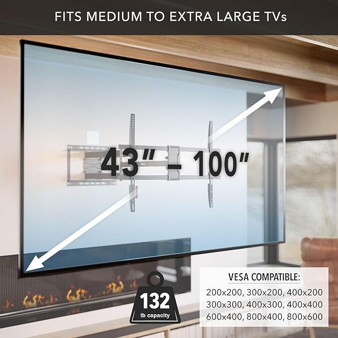Mount-It! Long Arm Full Motion TV Wall Mount, Extra Long 42.5-Inch Extension - Image 5