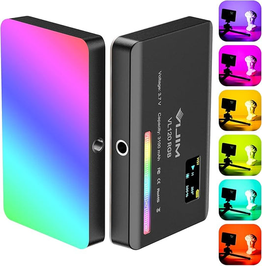 VIJIM VL120 RGB Video Light, Portable LED Camera Light Panel 0-360 Full Color by PICTRON