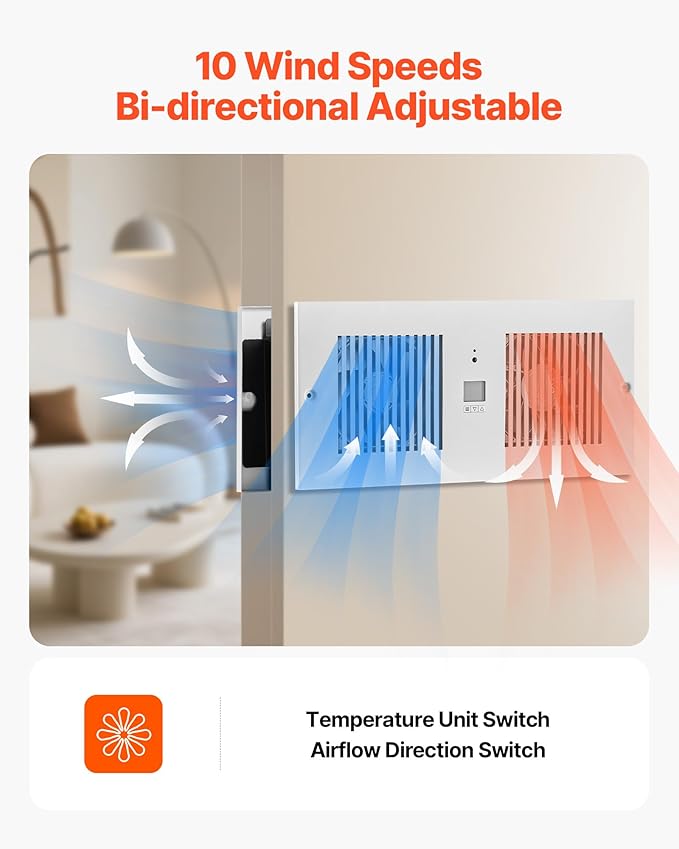 VEVOR Room to Room Fan, Adjustable Dual Airflow Through-the-Wall Fan - Image 3