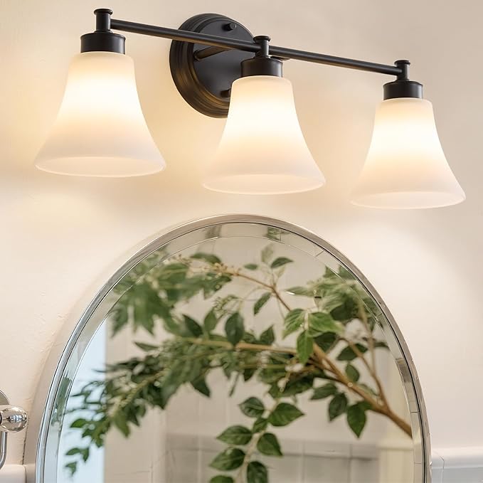 LOUSACE 3 Light Bathroom Vanity Light Matte Black Bathroom Lighting Fixtures - Image 7