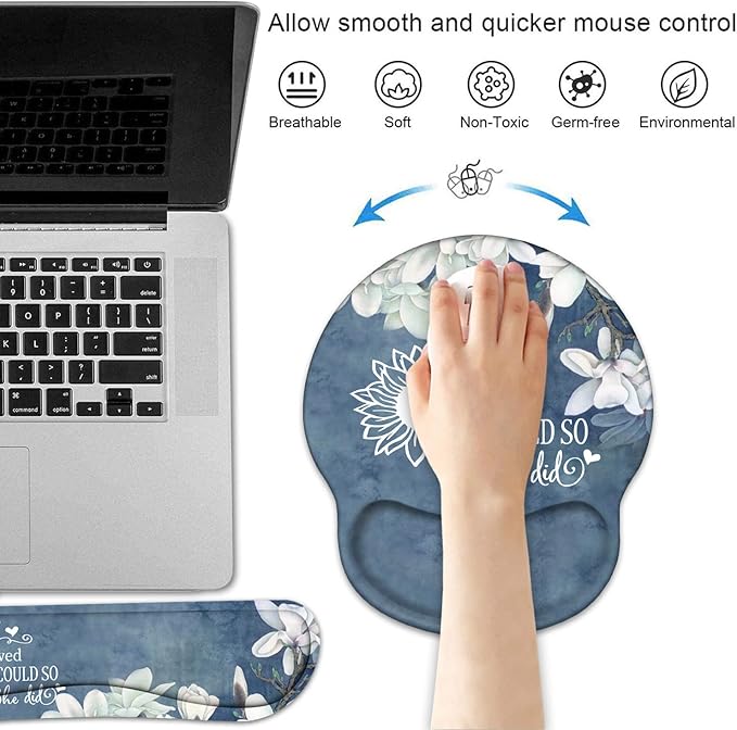 Keyboard Wrist Rest and Mouse Pad Wrist Support Set - Image 2