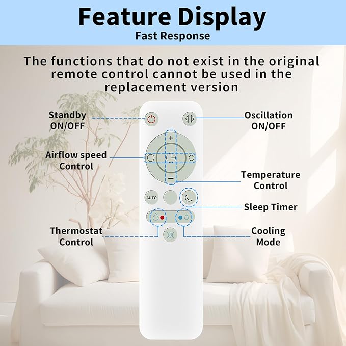 LUNOAOA Upgrade Glowing Remote Control Replacement No Setup - Image 6