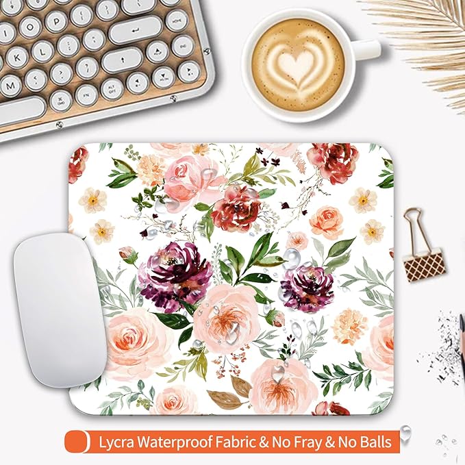 Armanza Square Mouse Pad Pretty Floral, Personalized Premium-Textured Custom - Image 3
