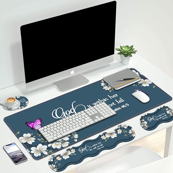 4 in 1 Ergonomic Keyboard Wrist Rest & Mouse Pad Wrist Rest Set, Large XXL - Image 7