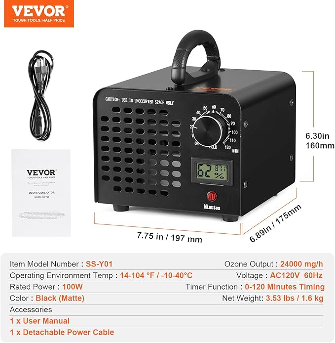 VEVOR Ozone Generator, 24000mg/h Ozone Machine, High Capacity - Image 7