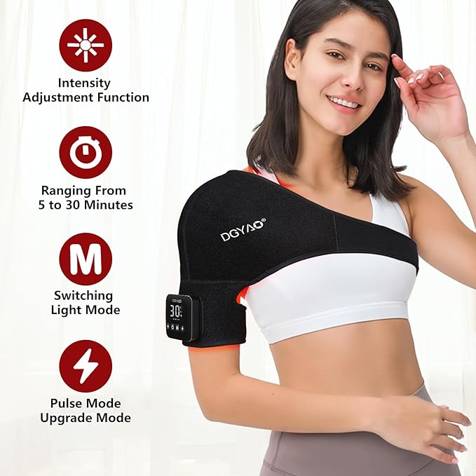 Cordless Shoulder Red Light Therapy Belt, Portable Near Infrared Light Therapy - Image 3