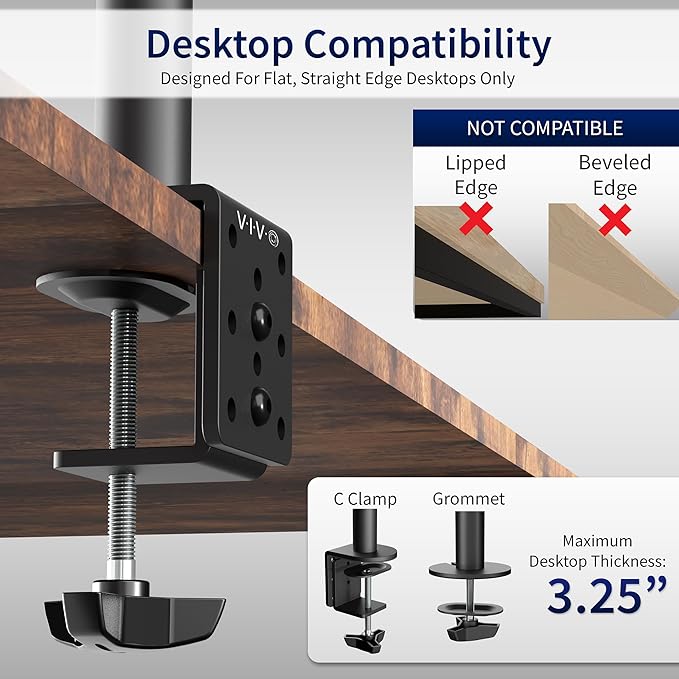VIVO Single 13 to 38 inch Ultrawide Monitor Arm Desk Mount, Regular Screens up - Image 5