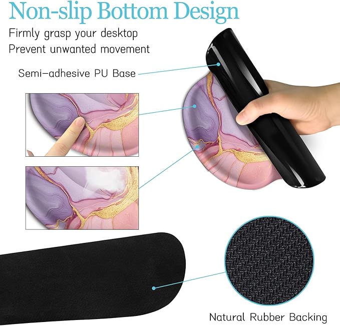 LIMKRIAN Marble Mouse Pad Set Large Desk Matt - Image 5