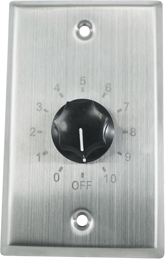 Rockville VOL70200 SS 200W 70V Wall Volume Control Zone Controller, Stainless by Rockville