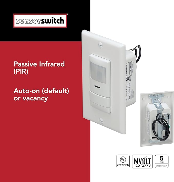 SensorSwitch Wall Mount Motion Sensor Switch, Passive Infrared Wall Switch and - Image 3