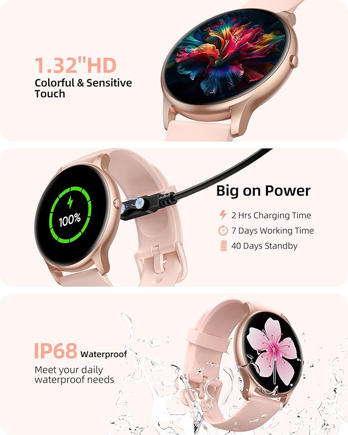 Parsonver Smart Watch for Women, HD Screen Fitness Tracker IP68 Waterproof - Image 5
